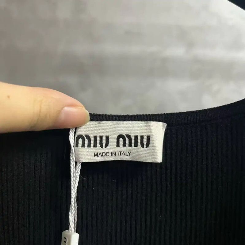 Miu Miu Miu Miu Black Cotton Women's T-Shirt 0089 Size L / US 10 / IT 46 - 3 Thumbnail