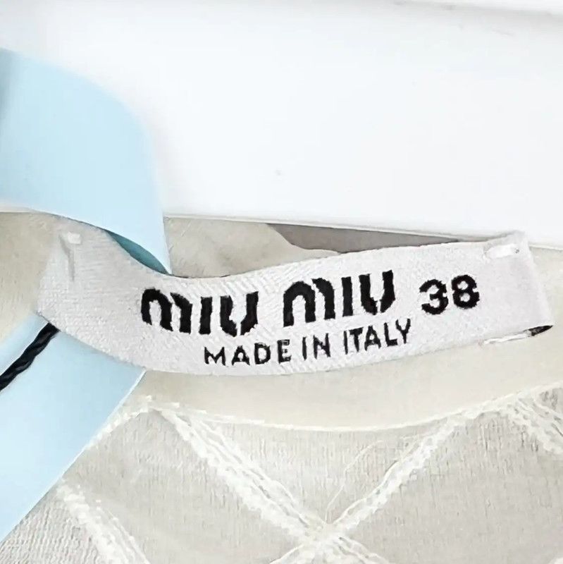 Miu Miu Miu Miu White Long Sleeve Dress 0089 Size ONE SIZE - 3 Thumbnail