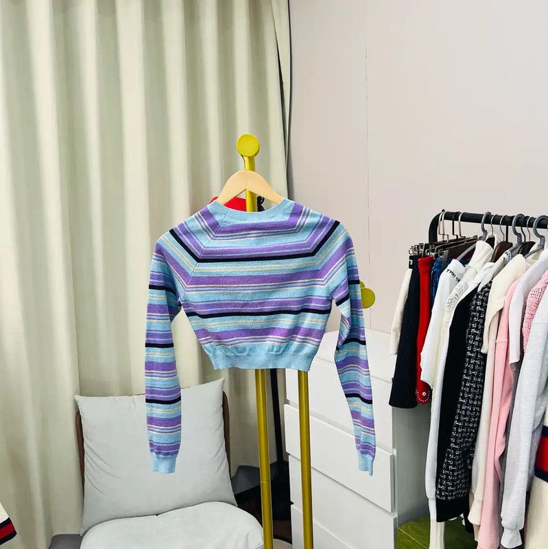 Miu Miu Miu Miu Blue Silk Pullover Sweater 0089 Size S / US 4 / IT 40 - 2 Thumbnail