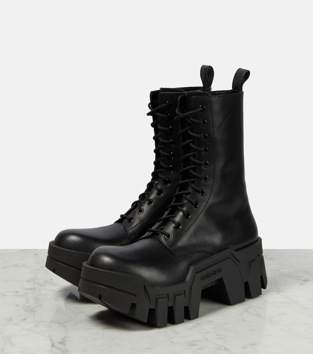 Balenciaga Bulldozer lace-up leather ankle boots Size US 8 / EU 41 - 4 Thumbnail