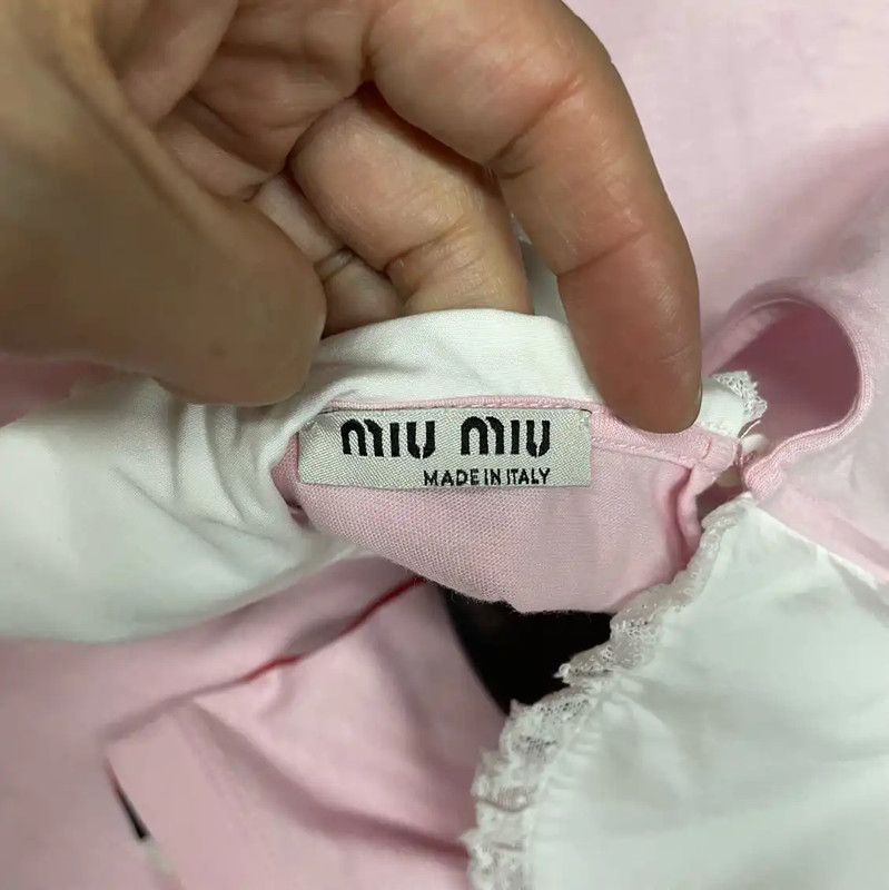 Miu Miu Miu Miu Pink Cotton Women's Dress 0089 Size XS / US 0-2 / IT 36-38 - 3 Thumbnail