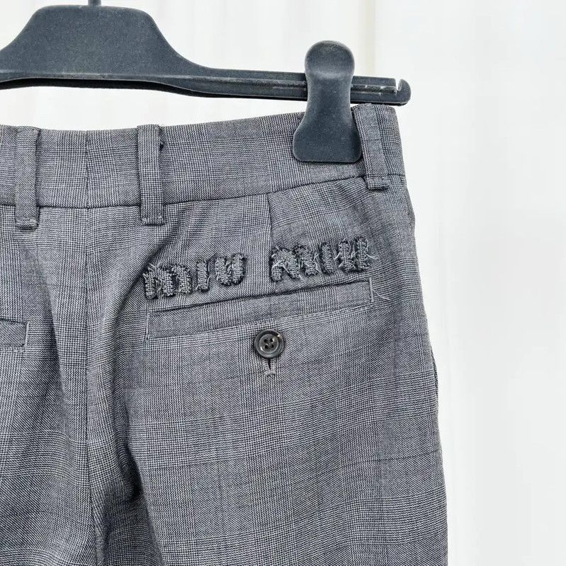 Miu Miu Miu Miu Gray Cotton Blend Embroidered Pants 0089 Size 23" - 5 Thumbnail