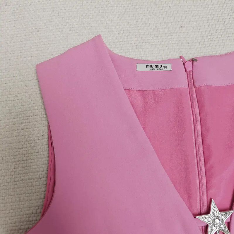 Miu Miu Miu Miu Pink Sleeveless Mini Dress for Summer 0089 Size XS / US 0-2 / IT 36-38 - 4 Thumbnail