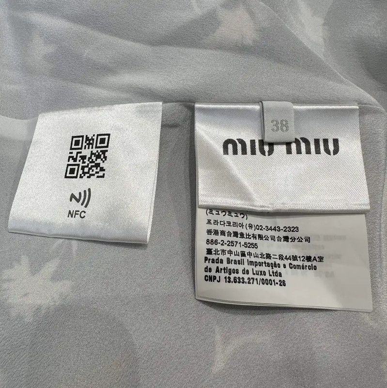 Miu Miu Miu Miu Floral Logo Short Sleeve Dress 0089 Size S / US 4 / IT 40 - 8 Thumbnail