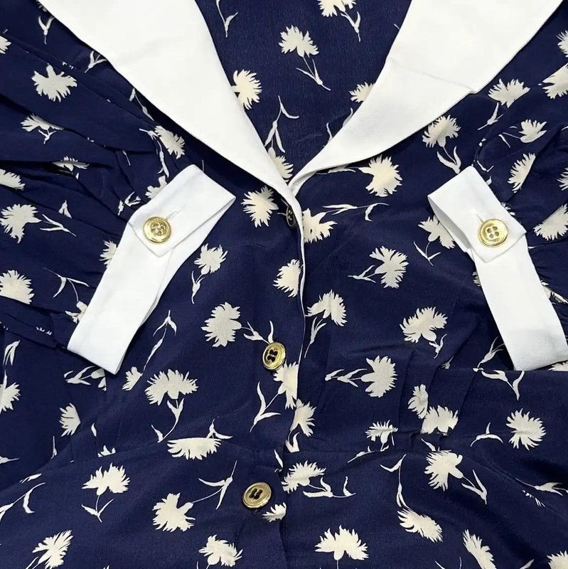 Miu Miu Miu Miu Floral Logo Short Sleeve Dress 0089 Size S / US 4 / IT 40 - 6 Thumbnail