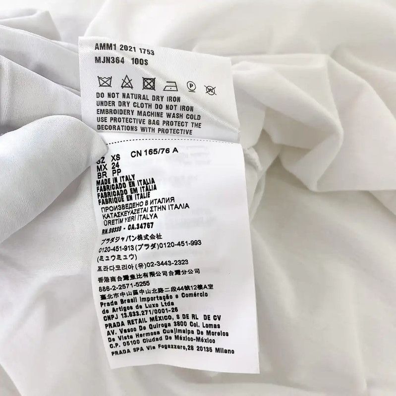 Miu Miu Miu Miu Club Short Sleeve White T-Shirt 0089 Size XS / US 0-2 / IT 36-38 - 6 Thumbnail