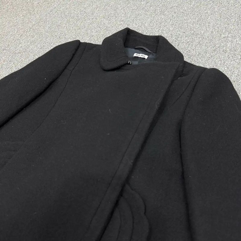 Miu Miu Miu Miu Women's Black Wool Coat 0089 Size M / US 6-8 / IT 42-44 - 3 Thumbnail