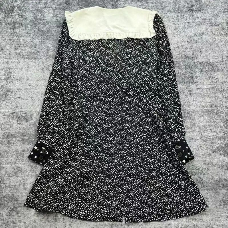 Miu Miu Miu Miu Black Cotton Dress with White Collar 0089 Size M / US 6-8 / IT 42-44 - 2 Thumbnail