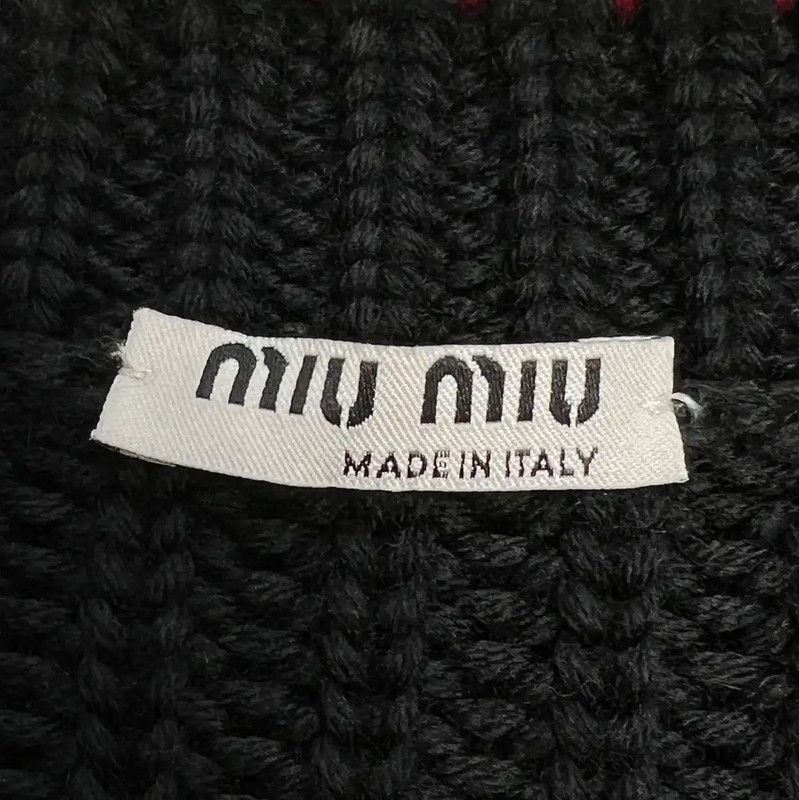 Miu Miu Miu Miu Black Cashmere Sweater with Floral Detail 0089 Size M / US 6-8 / IT 42-44 - 5 Thumbnail