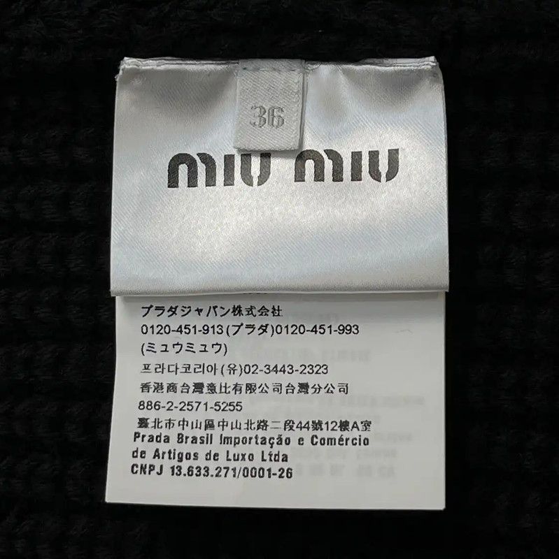 Miu Miu Miu Miu Black Cashmere Sweater with Floral Detail 0089 Size M / US 6-8 / IT 42-44 - 6 Thumbnail