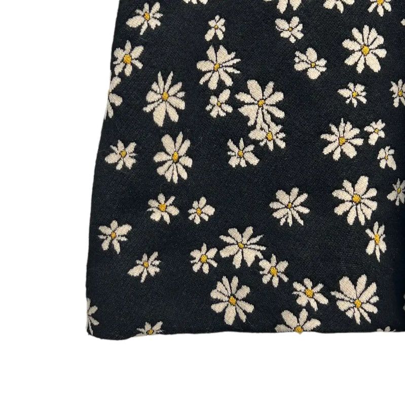 Miu Miu Miu Miu Black Cotton Dress with Floral Print 0089 Size S / US 4 / IT 40 - 4 Thumbnail