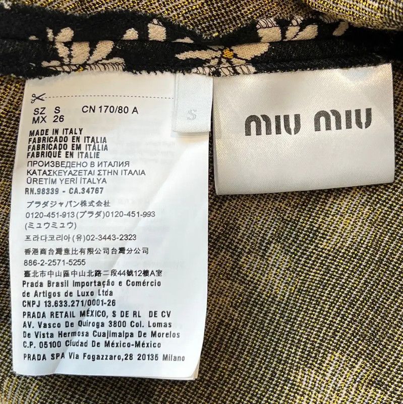 Miu Miu Miu Miu Black Cotton Dress with Floral Print 0089 Size S / US 4 / IT 40 - 6 Thumbnail