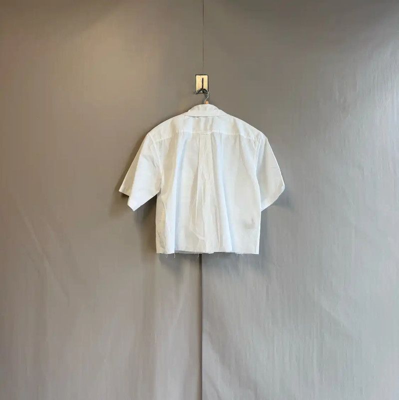 Miu Miu Miu Miu Women's White Cotton Cropped Shirt 0089 Size M / US 6-8 / IT 42-44 - 2 Thumbnail