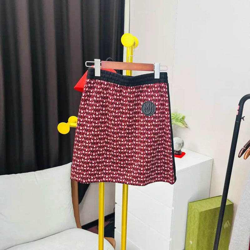 Miu Miu Miu Miu Red Cotton Skirt for Women 0089 Size 22" - 2 Thumbnail
