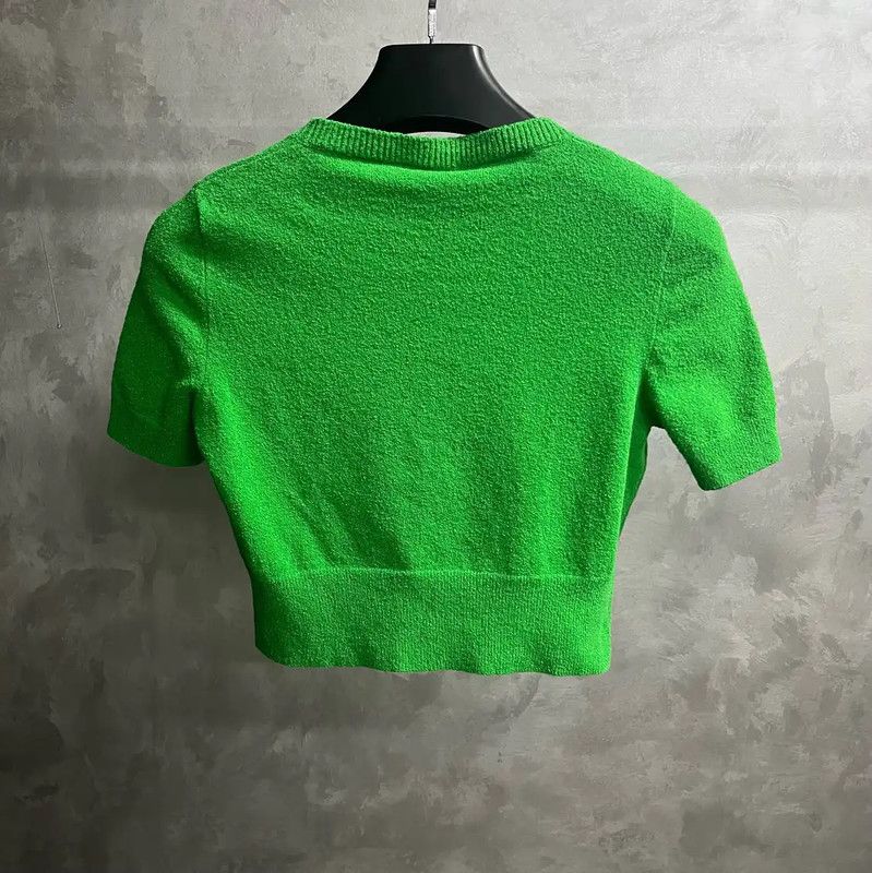 Miu Miu Miu Miu Green Cotton Women's T-Shirt 0089 Size M / US 6-8 / IT 42-44 - 5 Thumbnail