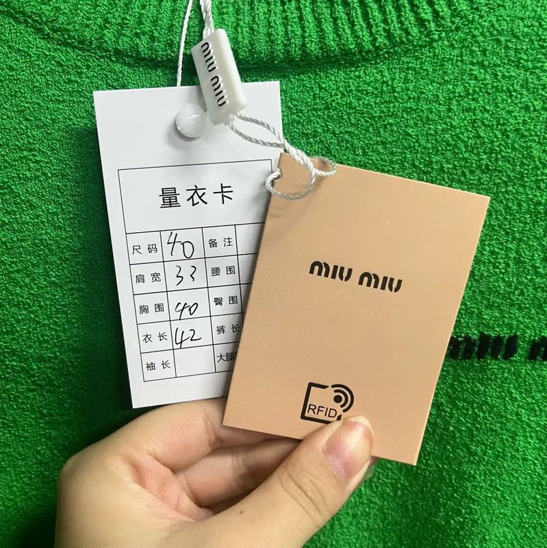 Miu Miu Miu Miu Green Cotton Women's T-Shirt 0089 Size M / US 6-8 / IT 42-44 - 3 Thumbnail