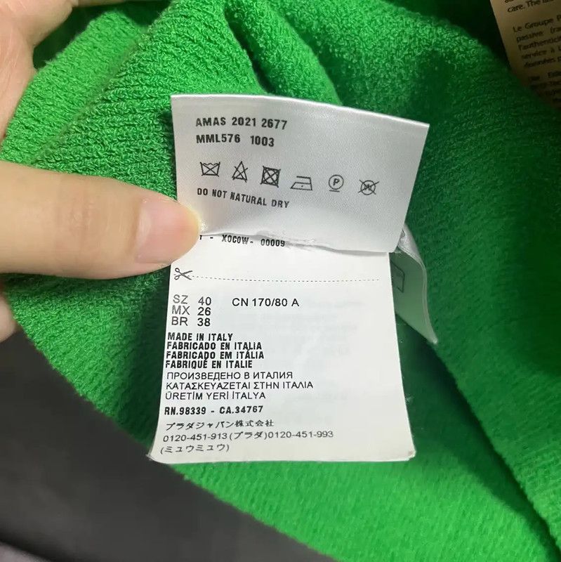 Miu Miu Miu Miu Green Cotton Women's T-Shirt 0089 Size M / US 6-8 / IT 42-44 - 4 Thumbnail