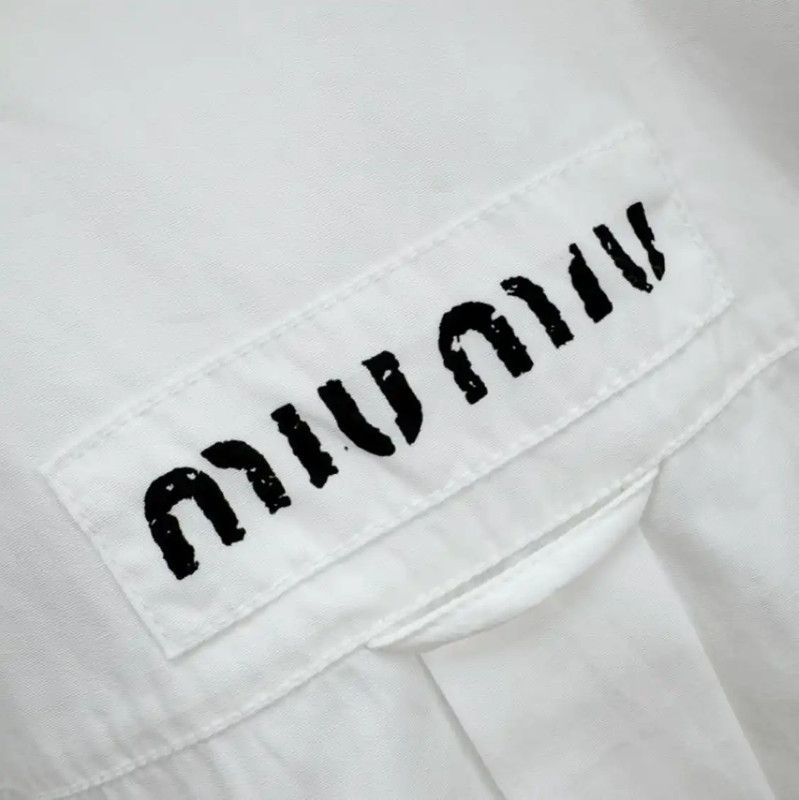 Miu Miu Miu Miu White Cotton Long Sleeve Shirt 0089 Size M / US 6-8 / IT 42-44 - 5 Thumbnail