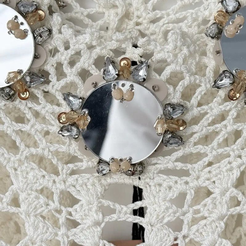 Miu Miu Miu Miu White Cotton Blend Sweater 0089 Size L / US 10 / IT 46 - 8 Thumbnail