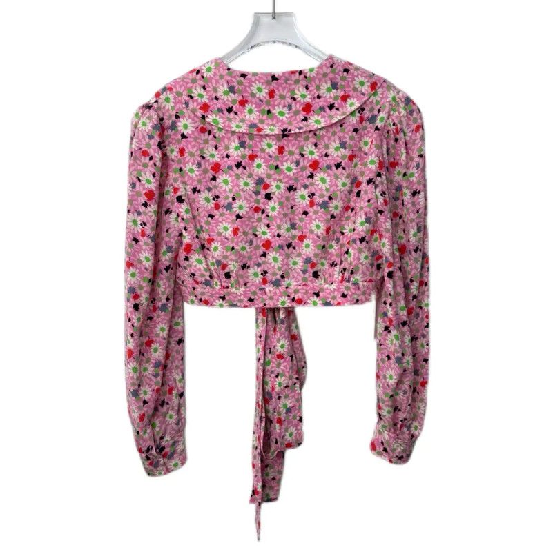 Miu Miu Miu Miu Pink Cotton Blend Crop Top 0089 Size S / US 4 / IT 40 - 2 Thumbnail