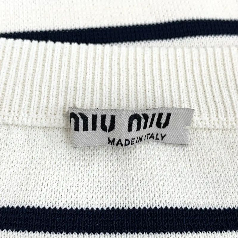 Miu Miu Miu Miu Striped Cropped Women's Sweatshirt 0089 Size M / US 6-8 / IT 42-44 - 5 Thumbnail