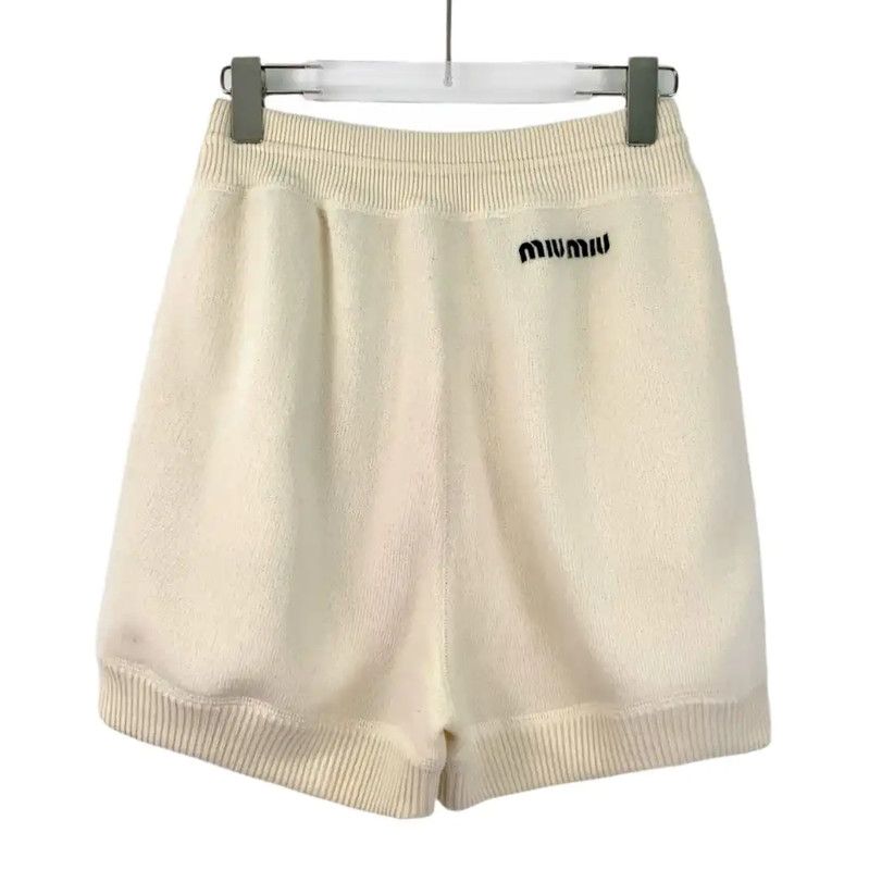 Miu Miu Miu Miu Beige Wool Women’s Shorts 0089 Size 23" - 2 Thumbnail