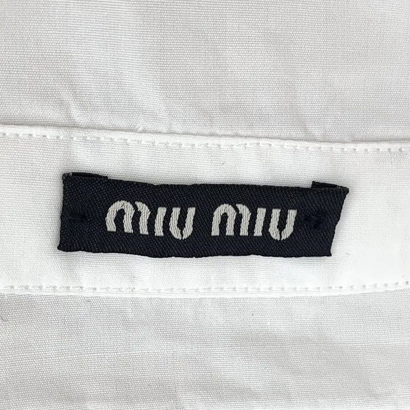 Miu Miu Miu Miu White Cotton Midi Dress for Women 0089 Size S / US 4 / IT 40 - 5 Thumbnail