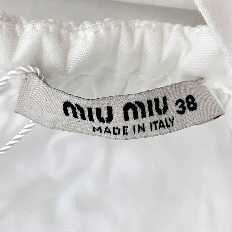 Miu Miu Miu Miu White Cotton Midi Dress for Women 0089 Size S / US 4 / IT 40 - 6 Thumbnail