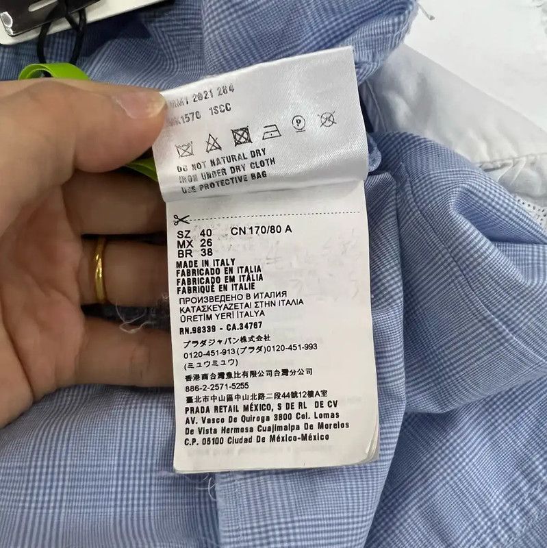 Miu Miu Miu Miu Blue Cotton Cropped Long Sleeve Shirt 0089 Size ONE SIZE - 4 Thumbnail