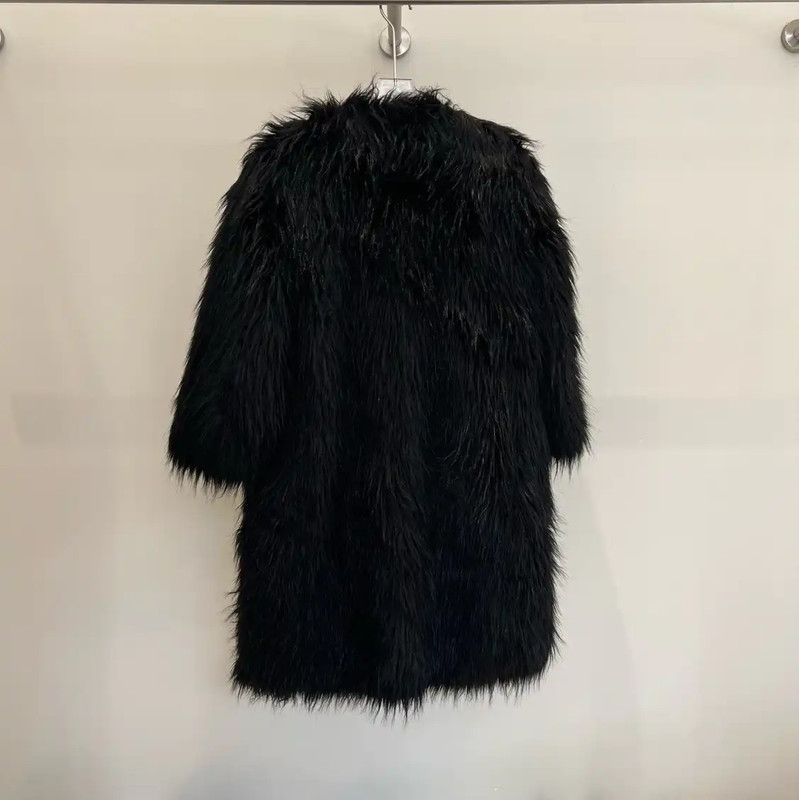 Miu Miu Miu Miu Black Mid-Length Coat in Recycled Fiber 0089 Size S / US 4 / IT 40 - 2 Thumbnail