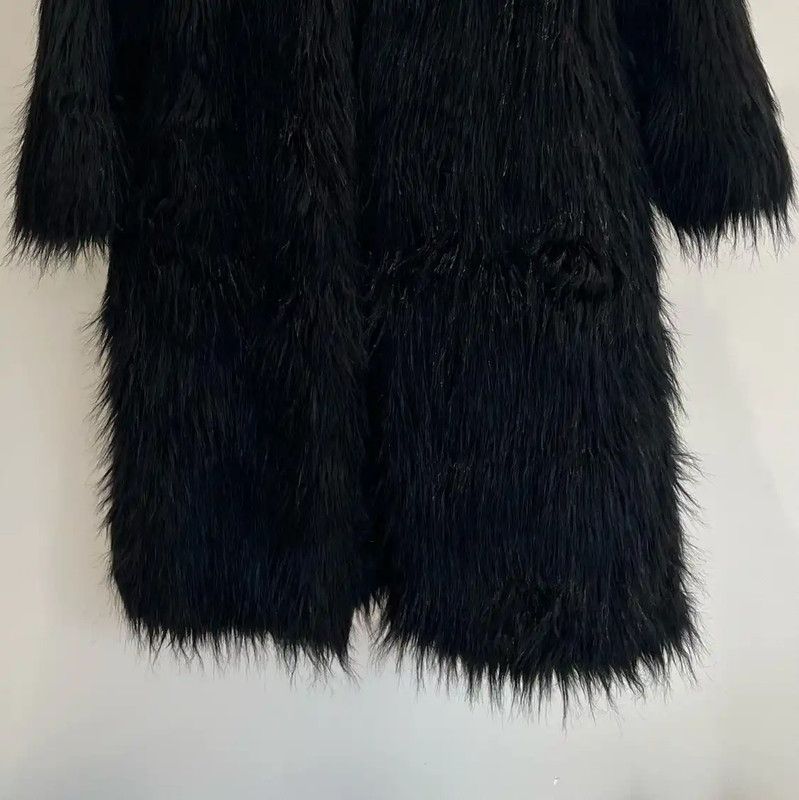 Miu Miu Miu Miu Black Mid-Length Coat in Recycled Fiber 0089 Size S / US 4 / IT 40 - 5 Thumbnail