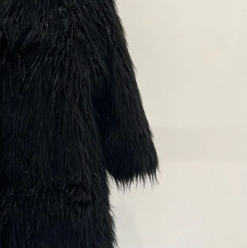 Miu Miu Miu Miu Black Mid-Length Coat in Recycled Fiber 0089 Size S / US 4 / IT 40 - 4 Thumbnail