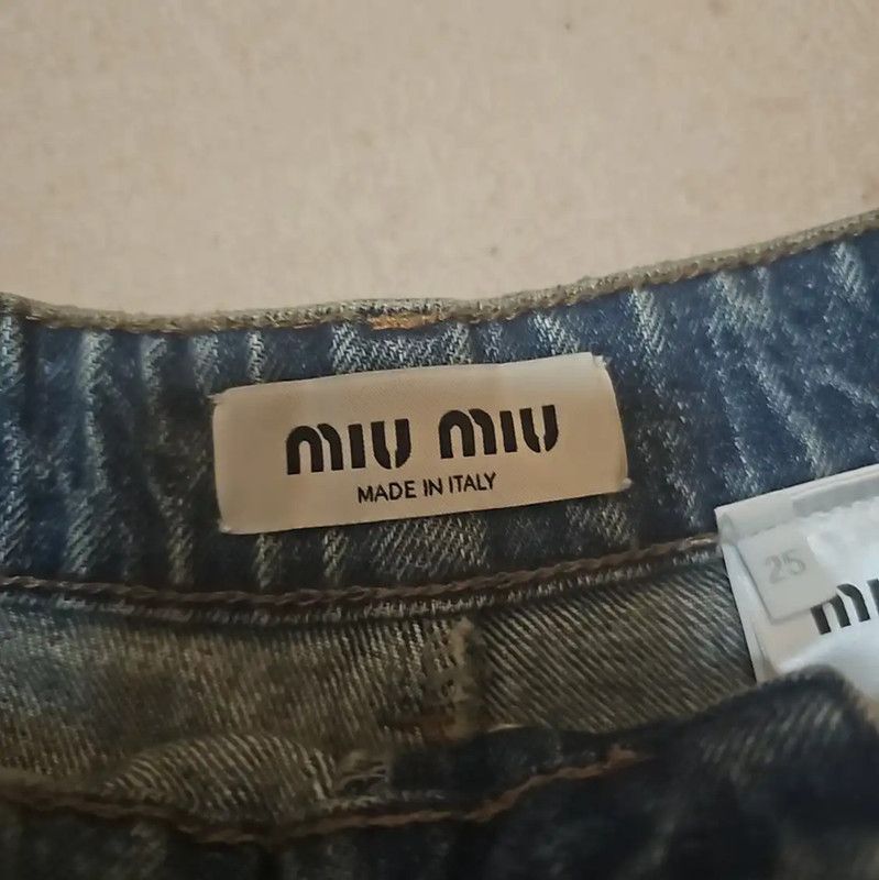 Miu Miu Miu Miu Blue Cotton Women's Shorts 0089 Size 23" - 3 Thumbnail