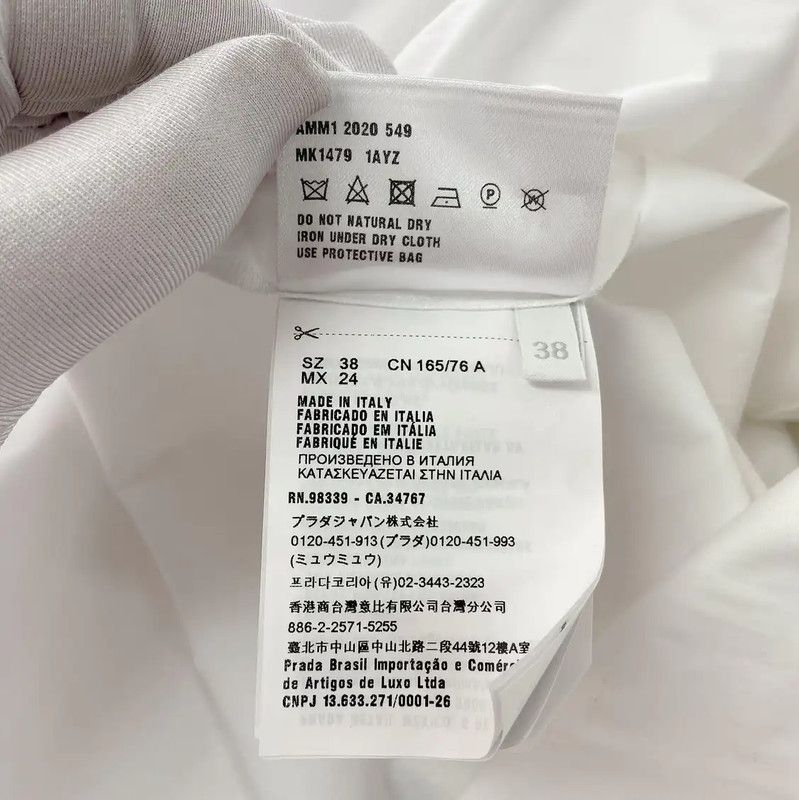 Miu Miu Miu Miu White Long Sleeve Cotton Shirt 0089 Size M / US 6-8 / IT 42-44 - 8 Thumbnail