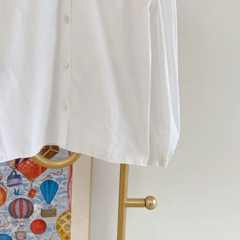Miu Miu Miu Miu White Long Sleeve Cotton Shirt 0089 Size M / US 6-8 / IT 42-44 - 4 Thumbnail