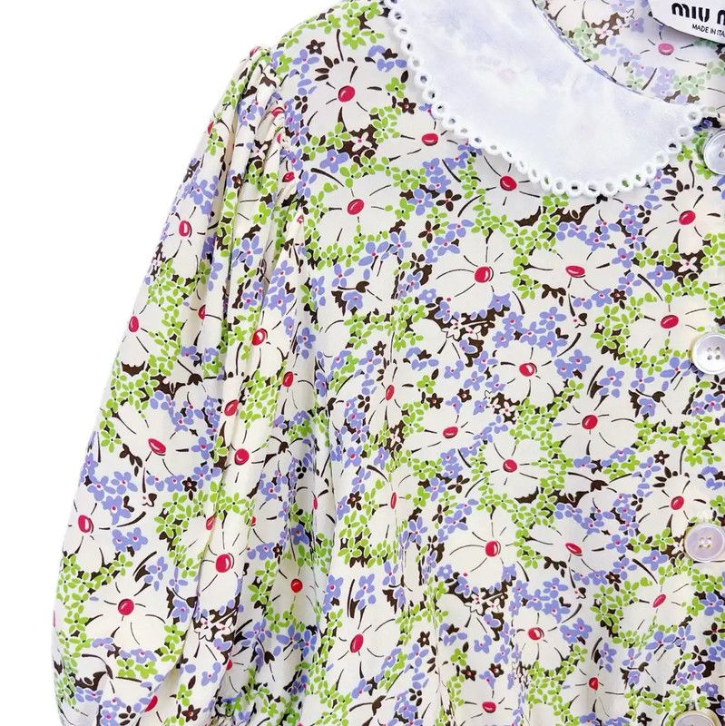 Miu Miu Miu Miu Green Cotton Short Sleeve T-Shirt 0089 Size L / US 10 / IT 46 - 4 Thumbnail