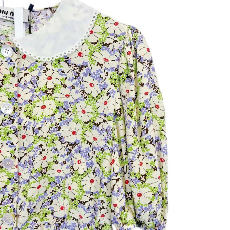 Miu Miu Miu Miu Green Cotton Short Sleeve T-Shirt 0089 Size L / US 10 / IT 46 - 3 Thumbnail