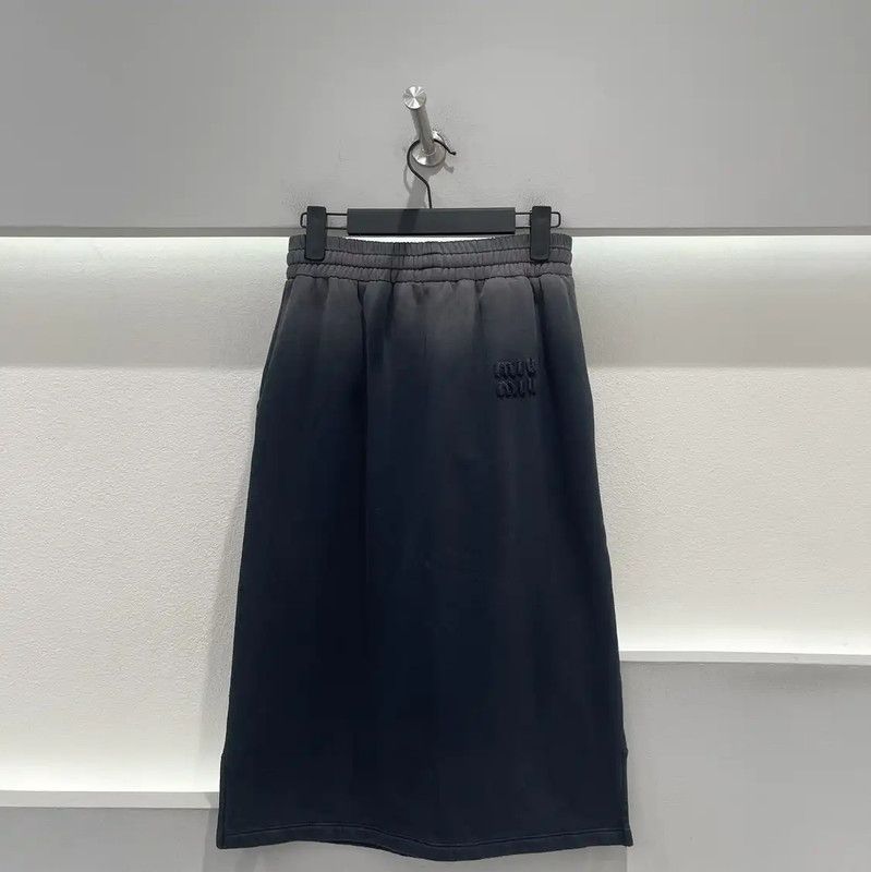 Miu Miu Miu Miu Color Block Cotton Midi Skirt 0089 Size 22" - 2 Thumbnail
