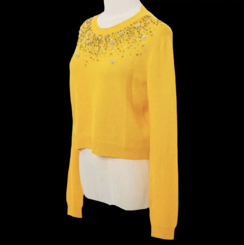 Miu Miu Miu Miu Yellow Cashmere Long Sleeve Sweater 0089 Size S / US 4 / IT 40 - 8 Thumbnail