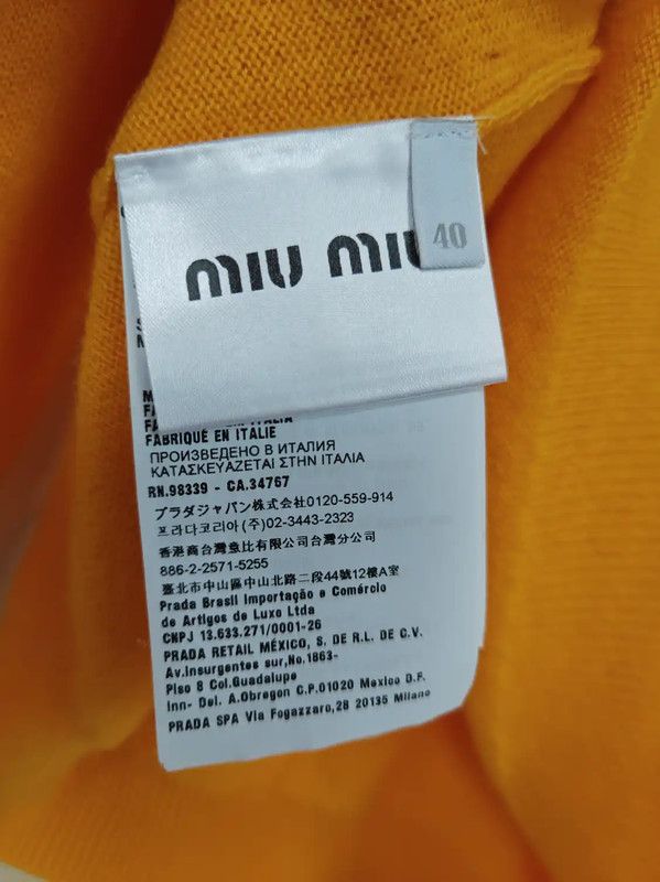 Miu Miu Miu Miu Yellow Cashmere Long Sleeve Sweater 0089 Size S / US 4 / IT 40 - 6 Thumbnail