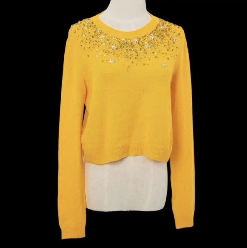 Miu Miu Miu Miu Yellow Cashmere Long Sleeve Sweater 0089 Size S / US 4 / IT 40 - 2 Thumbnail