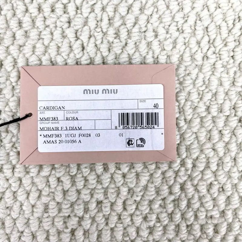 Miu Miu Miu Miu Light Pink Wool Logo Cardigan 0089 Size L / US 10 / IT 46 - 5 Thumbnail