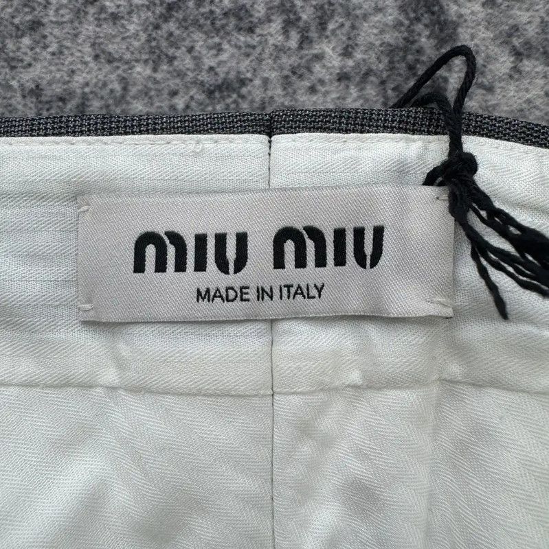 Miu Miu Miu Miu Gray Cotton Casual Pants for Women 0089 Size 23" - 3 Thumbnail