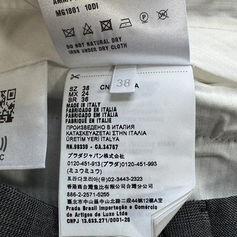 Miu Miu Miu Miu Gray Cotton Casual Pants for Women 0089 Size 23" - 6 Thumbnail