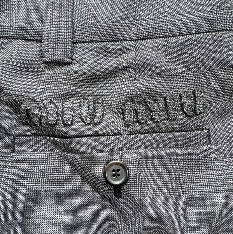 Miu Miu Miu Miu Gray Cotton Casual Pants for Women 0089 Size 23" - 5 Thumbnail