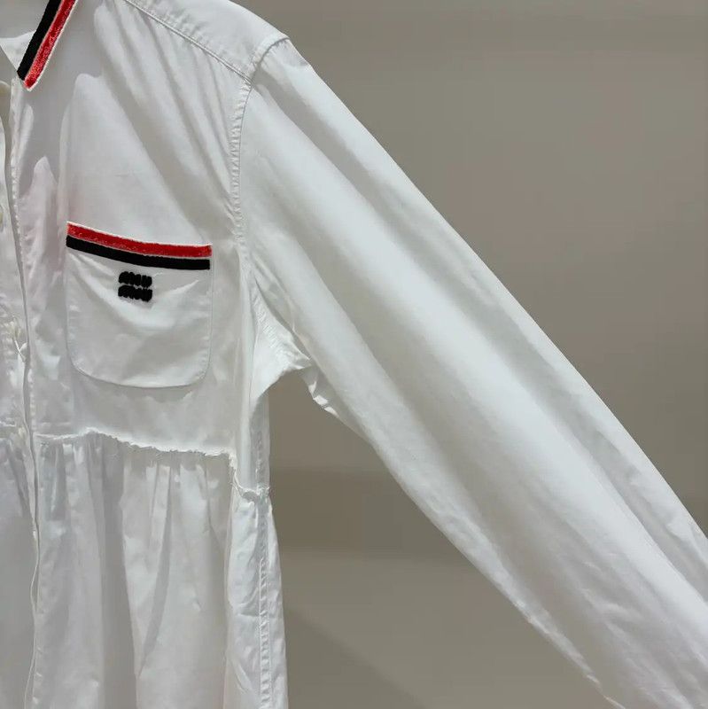 Miu Miu Miu Miu White Long Sleeve Dress 0089 Size M / US 6-8 / IT 42-44 - 4 Thumbnail