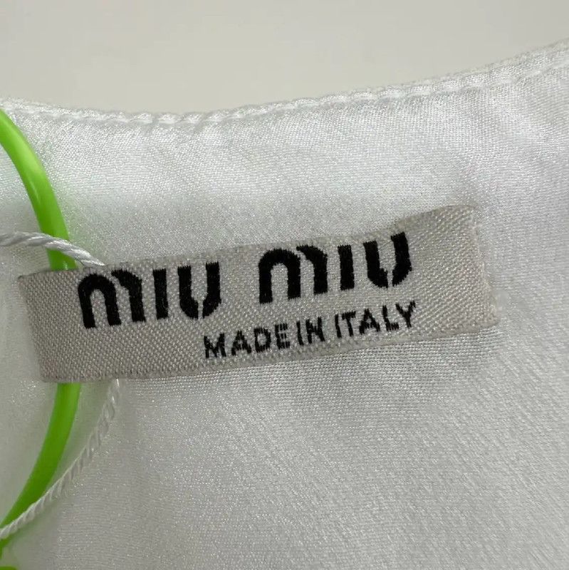Miu Miu Miu Miu White Cotton Women's Shirt 0089 Size M / US 6-8 / IT 42-44 - 3 Thumbnail