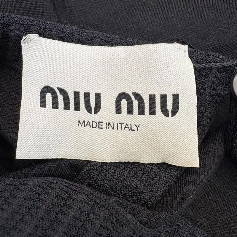 Miu Miu Miu Miu Black Sleeveless Logo Mid-Length Dress 0089 Size S / US 4 / IT 40 - 7 Thumbnail