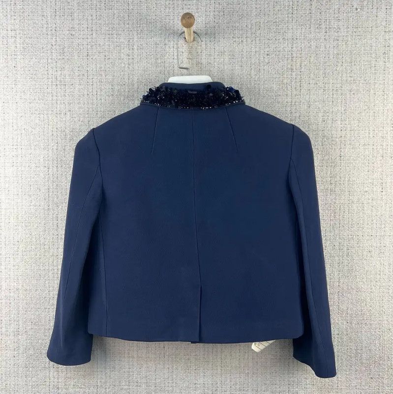 Miu Miu Miu Miu Spring Autumn Dark Blue Floral Jacket 0089 Size XS / US 0-2 / IT 36-38 - 2 Thumbnail