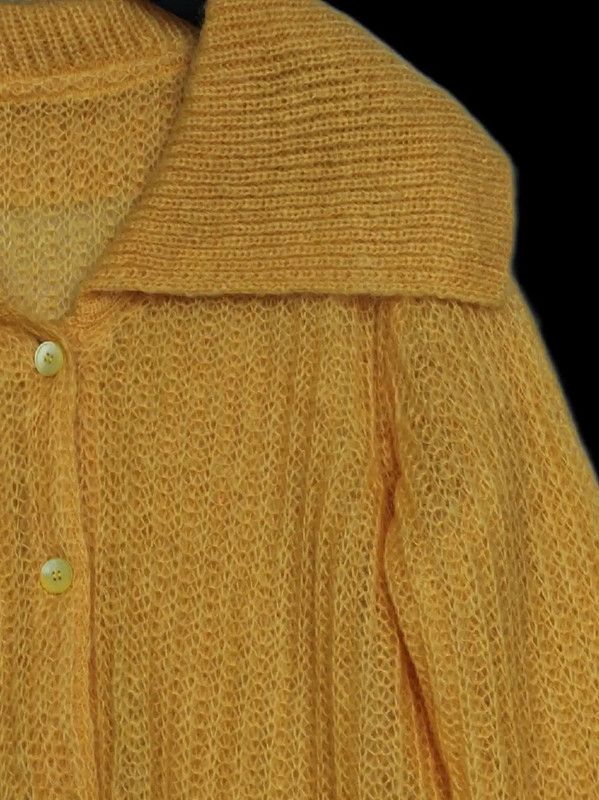 Miu Miu Miu Miu Yellow Mohair Long Sleeve Cardigan 0089 Size ONE SIZE - 7 Thumbnail